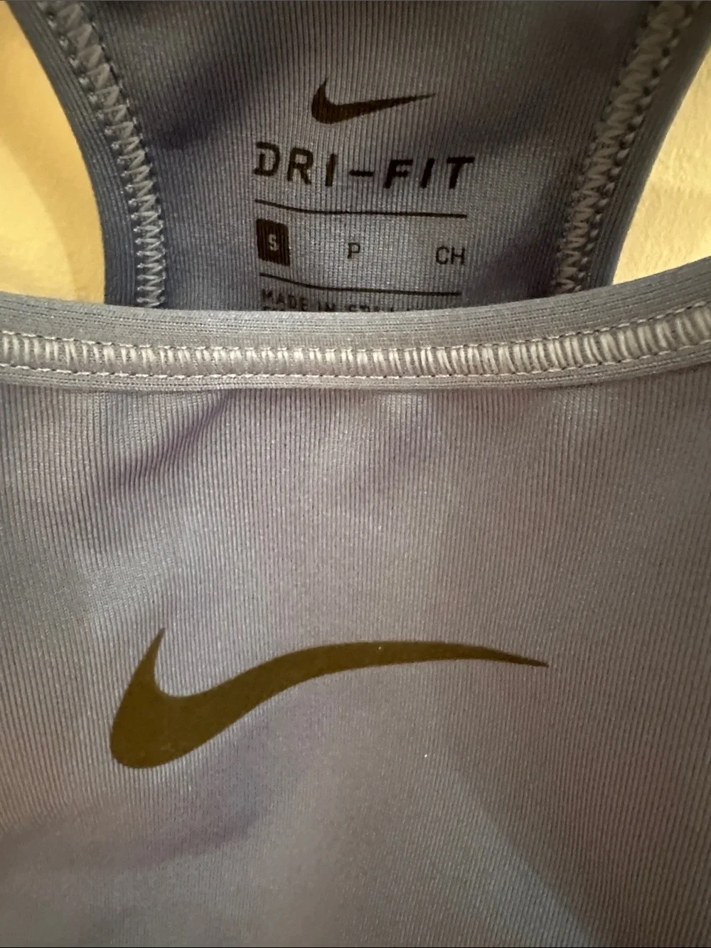 Nike Indigo Blue Racerback Sports Bra with Black Swoosh